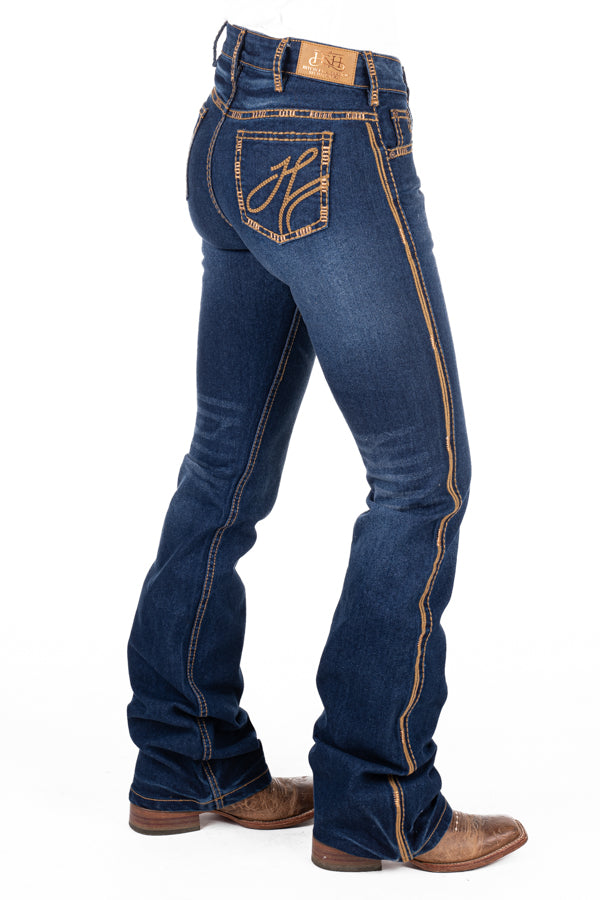 High Rise - SR2140 "Chester" Bronze Swirl Stitch Jeans