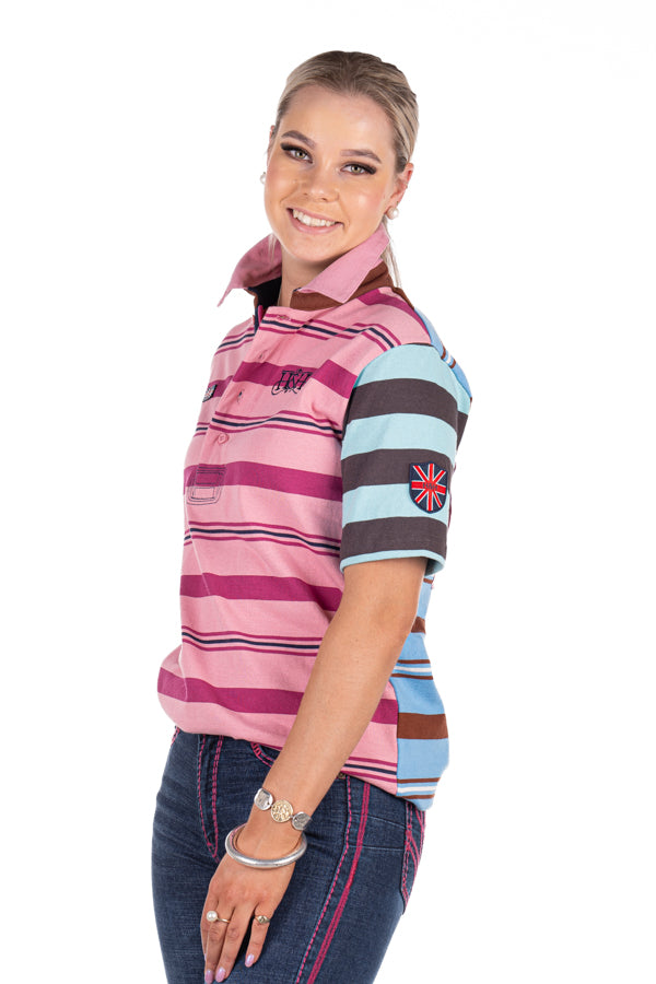 Rugby Collection - RC01-8 Pink/Navy/Raspberry Rugby Fit Polo