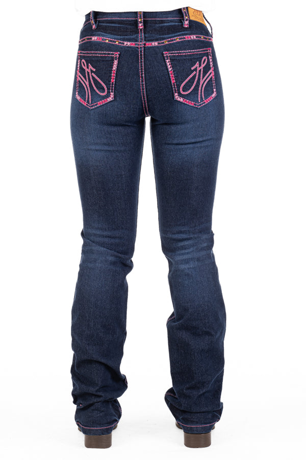 High Rise - SR2202 "Fairview" Hot Pink Stitch Jeans