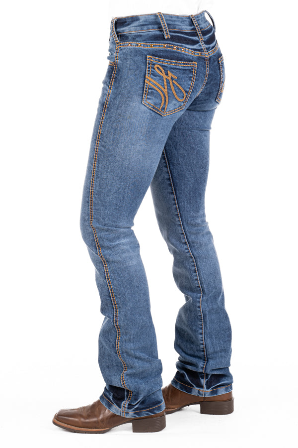 Mid Rise - SR2203 "Bristol" Tan Stitch Jeans