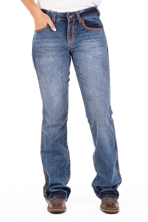 Comfort Cut High Rise - SR2152 "Jasper" Rust Stitch Jeans