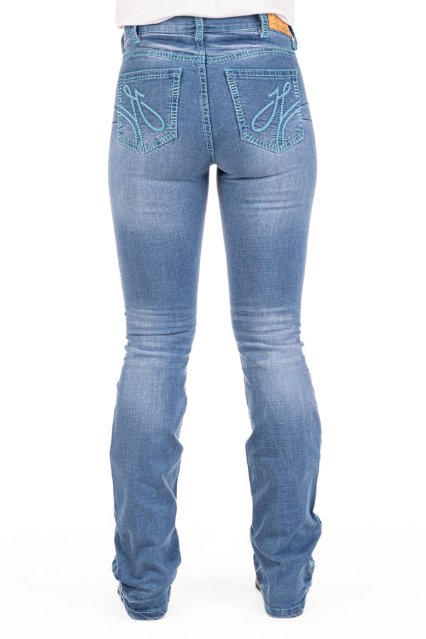 Ultra High Rise - SR2193 "Florence" Turquoise Stitch Jeans