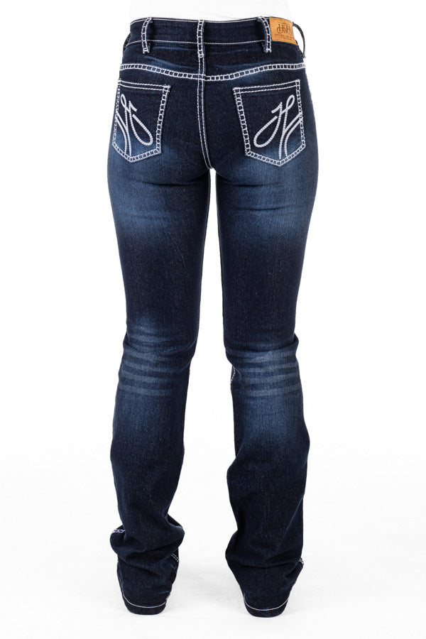 High Rise - SR2198 "Scottsdale" White Wash Stitch Jeans