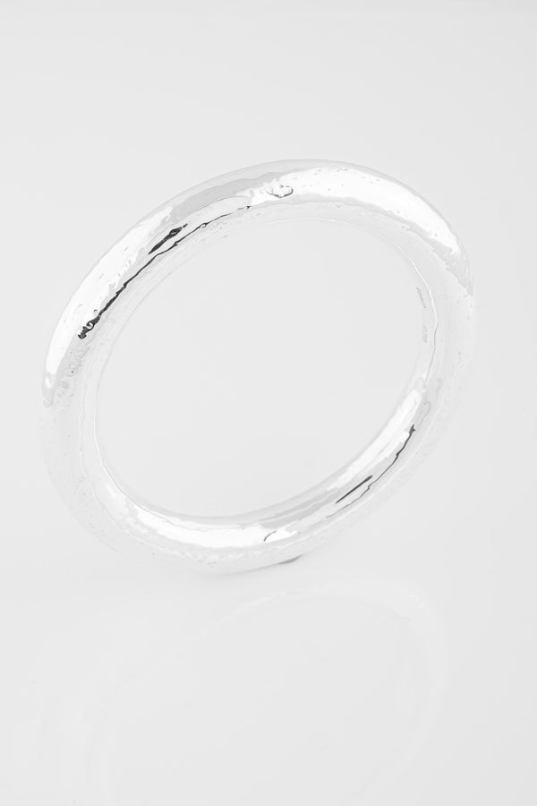 SS03 Silver Hammered Bangle