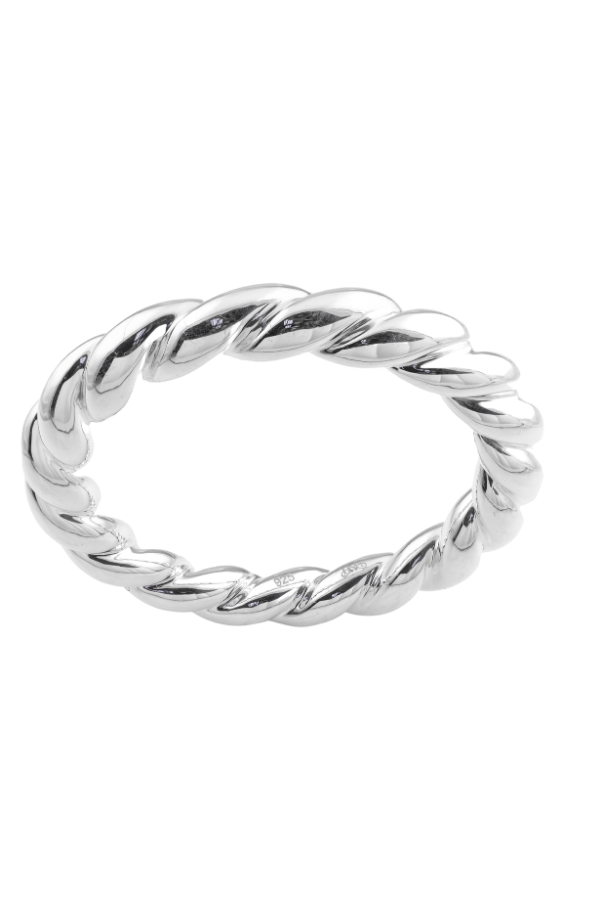 SS04 Silver Twisted Bangle