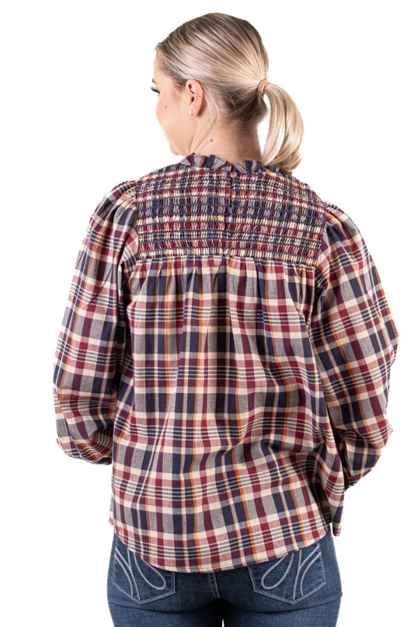 The LC Collection - LC59-2000 Navy Blue, White & Purple Check