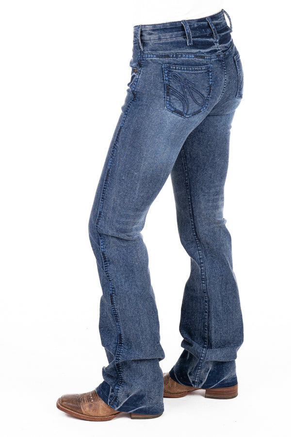 High Rise - SR2150 "Waverly" Navy Arrow Stitch Jeans