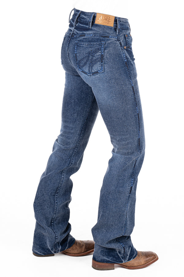 High Rise - SR2150 "Waverly" Navy Arrow Stitch Jeans