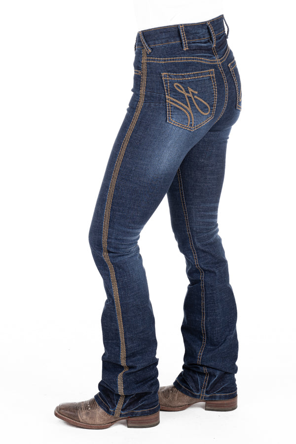 Ultra High Rise - SR2179 "Washington" Tan Stitch Over Locking Jeans