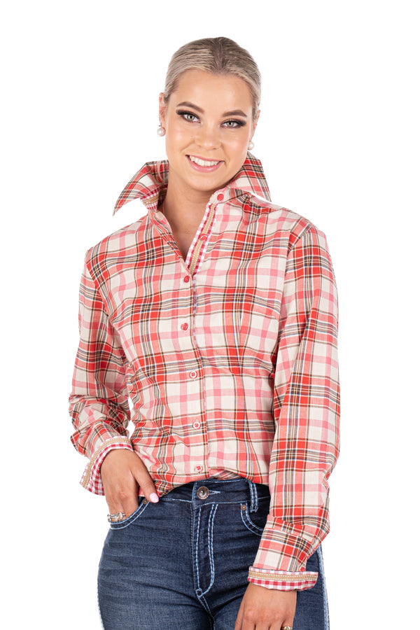 Fitted - RR01-18 Raspberry Collared Ranch Range Arena Shirt