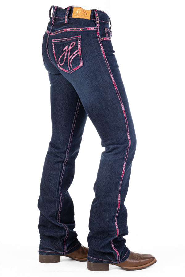 High Rise - SR2202 "Fairview" Hot Pink Stitch Jeans