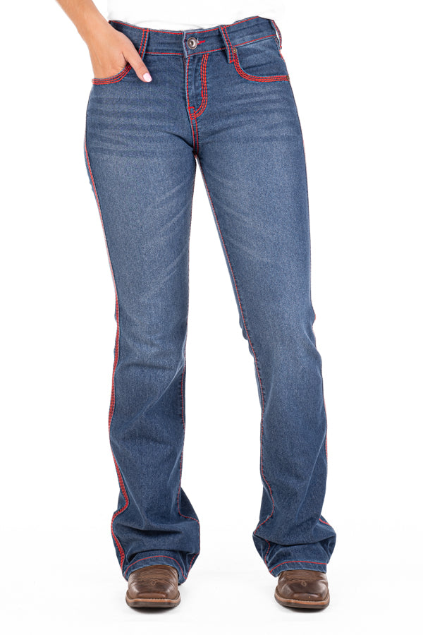 Comfort Cut High Rise - SR2160 "Hot Springs" Red Stitch Jeans