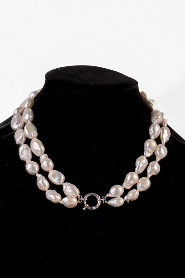 Pearl Necklace - P99 11-13mm 18' Cream Double Strand