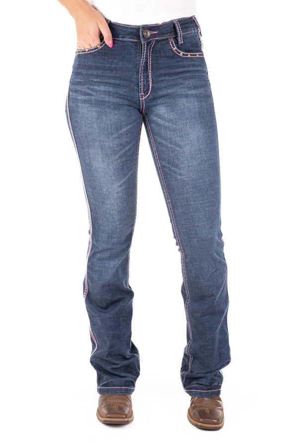 Ultra High Rise - SR2200 "Montgomery" Baby Pink Wash Stitch Jeans