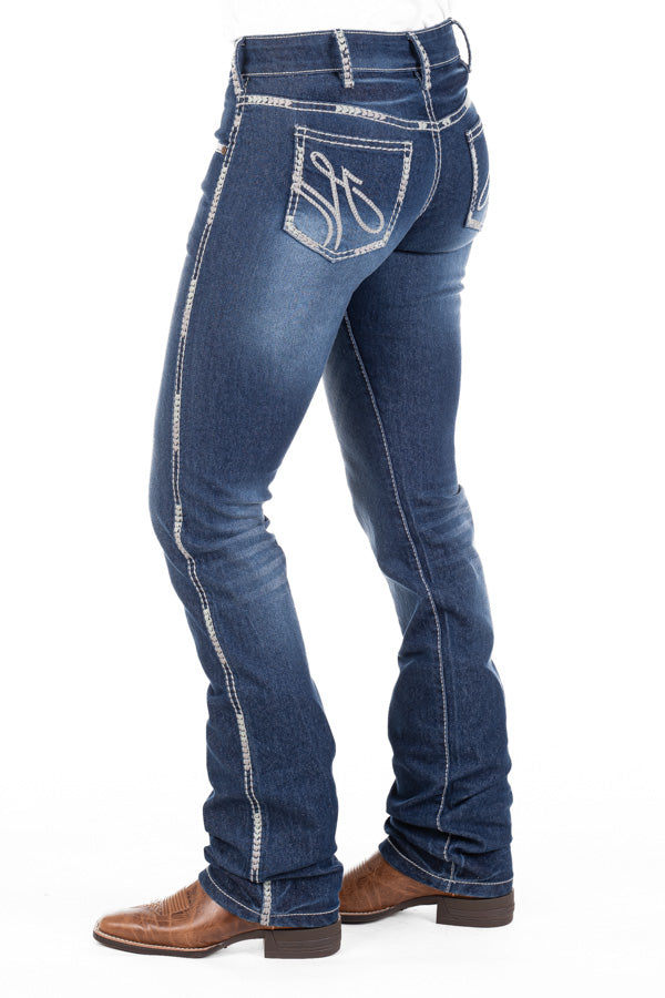 Mid Rise - SR2166 "Blairsville" Sage Heart Stitch Jeans