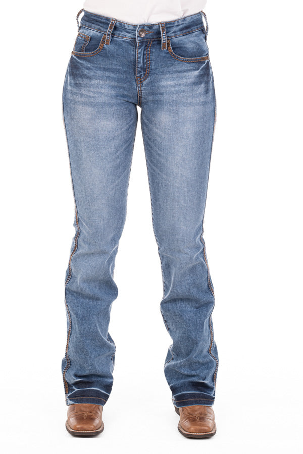 Comfort Cut High Rise - SR2188 "Sierra Vista" Tan Heart Stitch Jeans