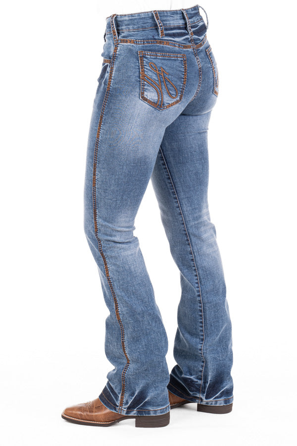 Comfort Cut High Rise - SR2188 "Sierra Vista" Tan Heart Stitch Jeans