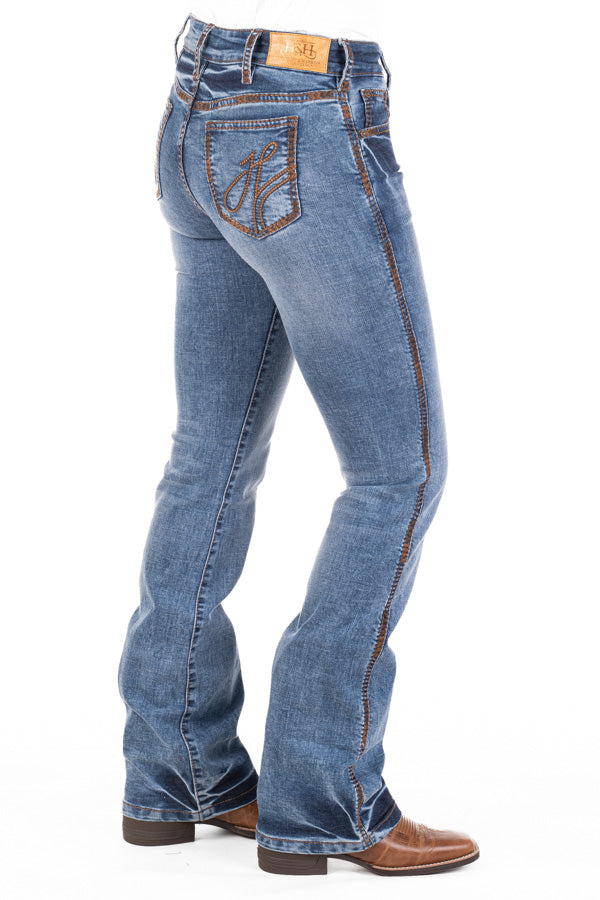 Comfort Cut High Rise - SR2188 "Sierra Vista" Tan Heart Stitch Jeans