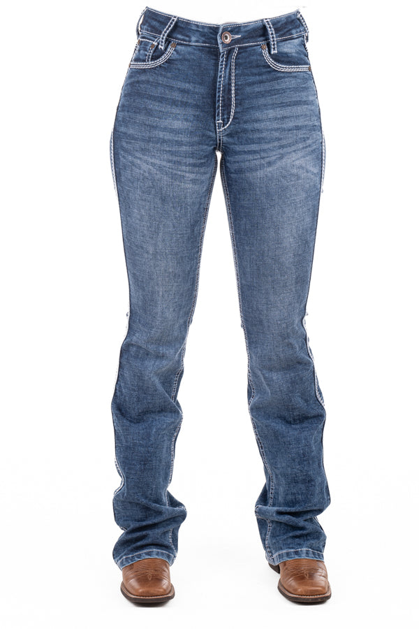 Ultra High Rise - SR2205 "Pasadena" White Stitch Jeans