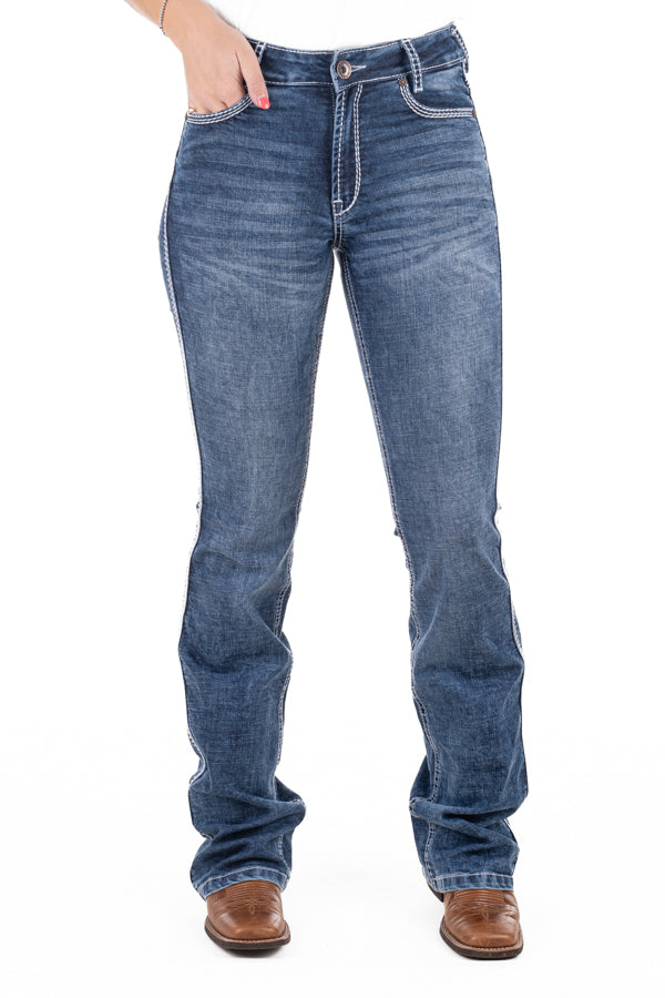 Ultra High Rise - SR2205 "Pasadena" White Stitch Jeans