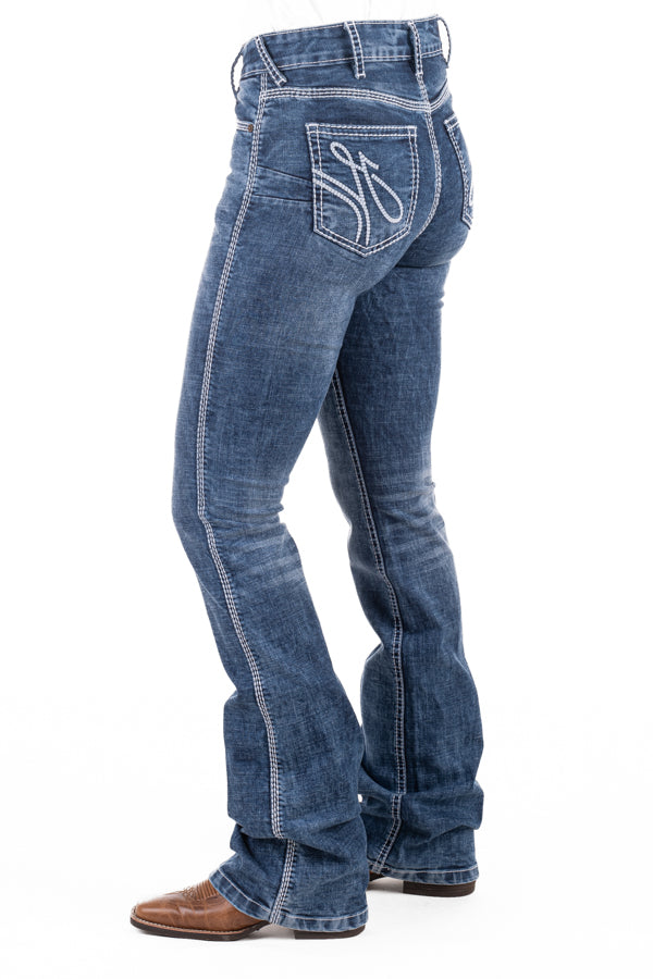 Ultra High Rise - SR2205 "Pasadena" White Stitch Jeans