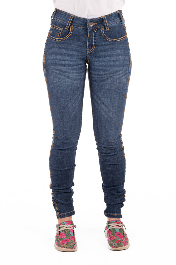 SR2204 Tan Stitch 'Palm Springs' Skinny Jeans