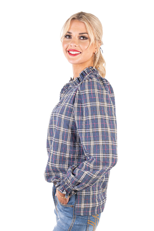 Linen Collection - LC36-20 Navy w/ Neon Plaid