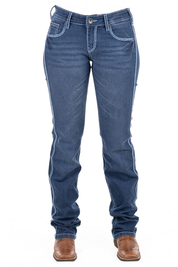 Mid Rise - SR2197 "Montana" Baby Blue Stitch Jeans