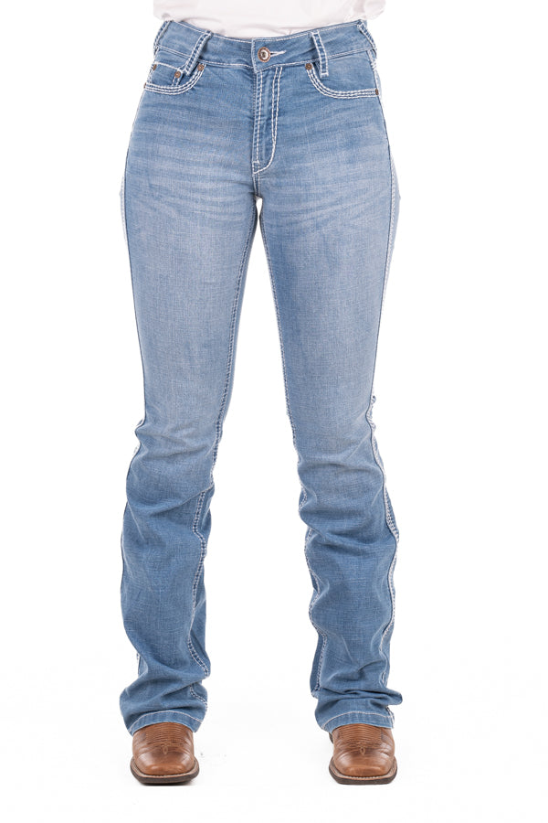 Ultra High Rise - SR2186 "Madison" White Stitch Jeans