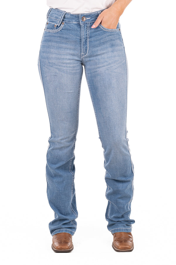 Ultra High Rise - SR2186 "Madison" White Stitch Jeans