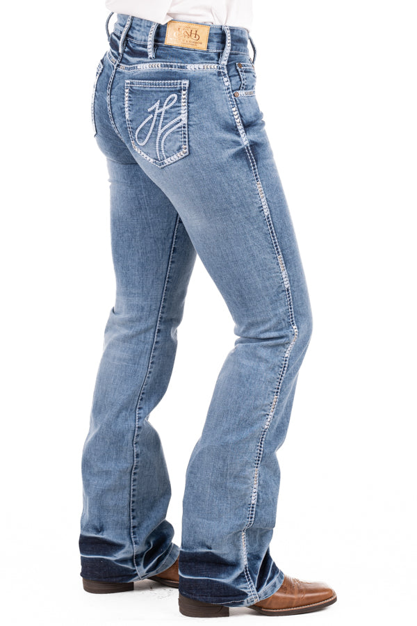 Comfort Cut High Rise - SR2201 "Augusta" White Wash Stitch Jeans