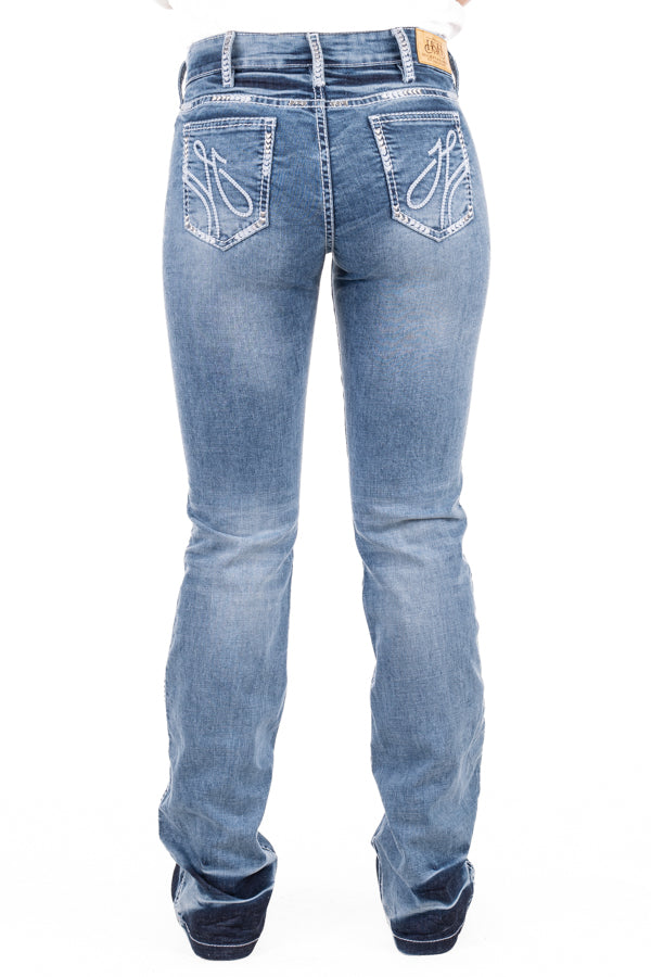 Comfort Cut High Rise - SR2201 "Augusta" White Wash Stitch Jeans
