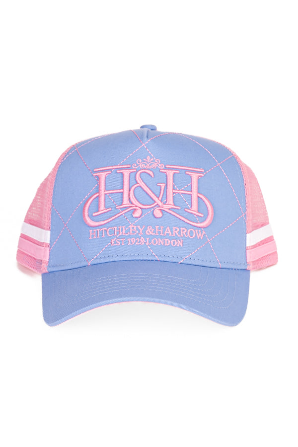 Trucker Cap - Cornflower & Baby Pink Crisscross