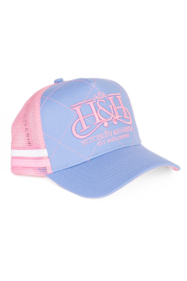 Trucker Cap - Cornflower & Baby Pink Crisscross