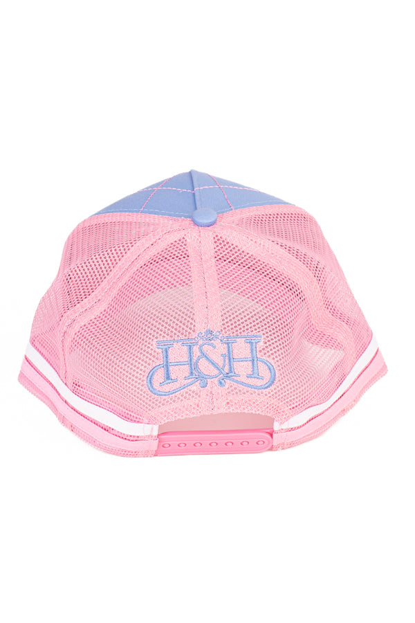 Trucker Cap - Cornflower & Baby Pink Crisscross