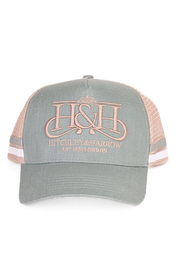Trucker Cap - Duck Egg Blue & Beige - Pony Tail