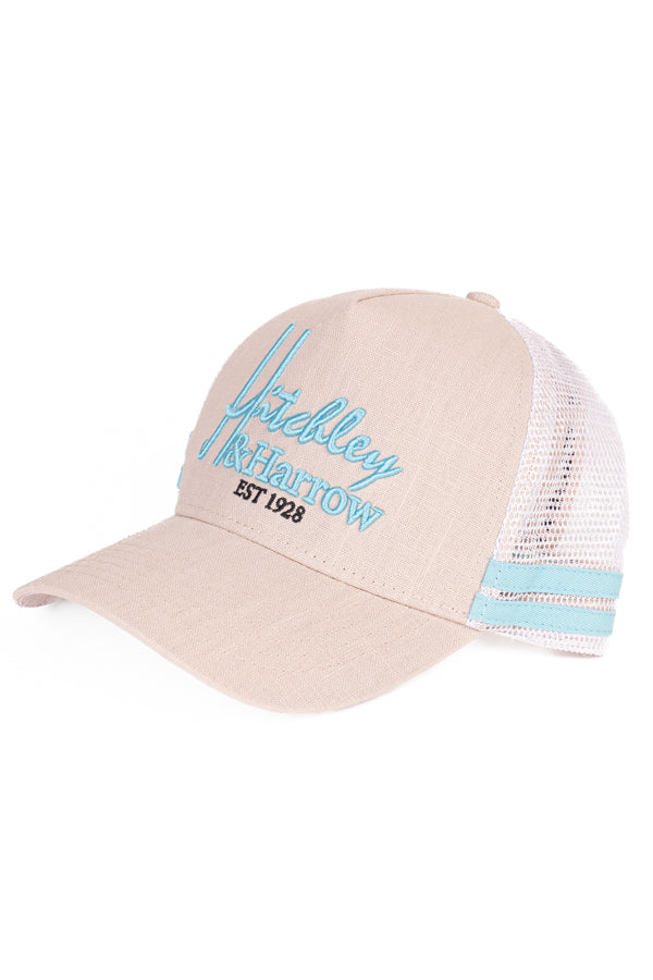 Trucker Cap - Cream & Teal - Pony Tail