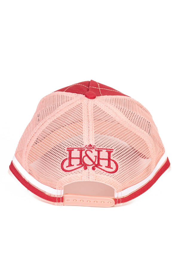 Trucker Cap - Cherry & Peach Crisscross