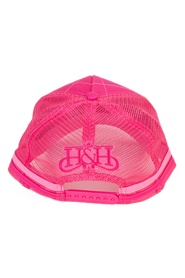 Trucker Cap - Hot Pink & Candy Criss Cross