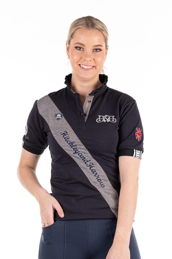 Equestrian Collection - Sash Fitted Polo - EE01-19 Navy