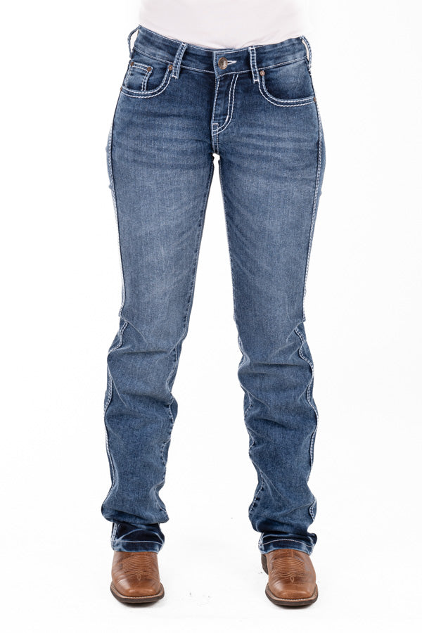 Mid Rise - SR2185 "Dallas" White Wash Jeans