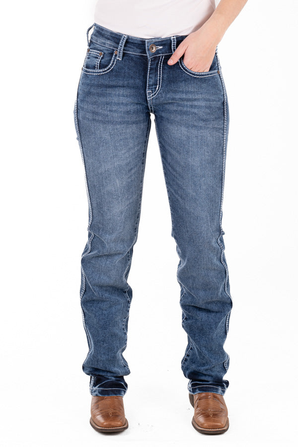 Mid Rise - SR2185 "Dallas" White Wash Jeans
