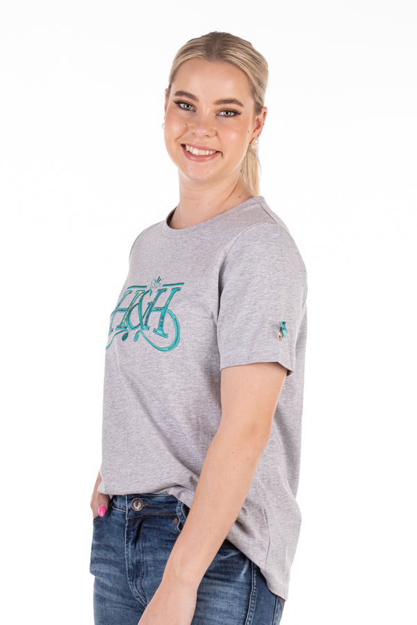 T Shirt - TS27 Grey & Teal H&H Logo