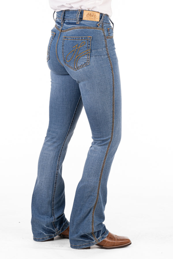 Ultra High Rise - SR2159 "Arcadia" Khaki and Tan Mix stitch jean