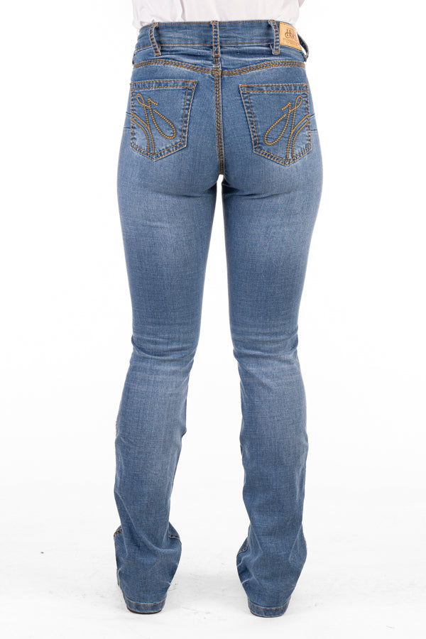 Ultra High Rise - SR2159 "Arcadia" Khaki and Tan Mix stitch jean