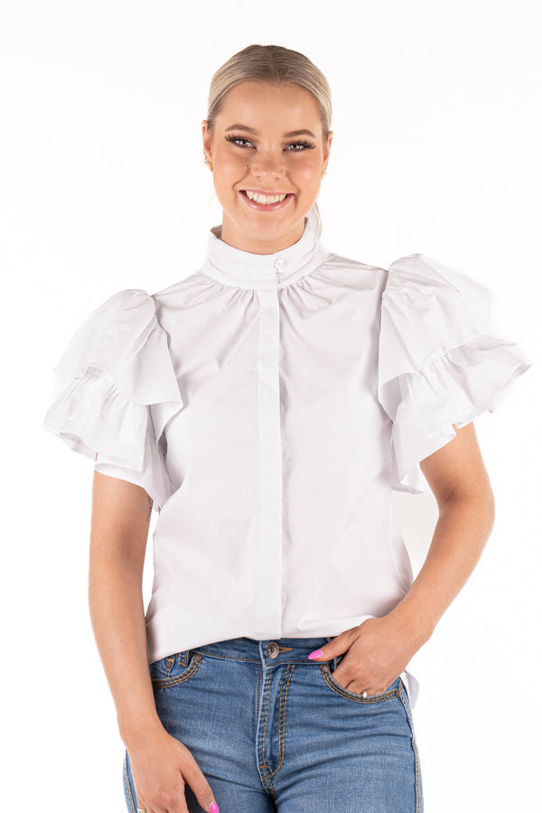 Linen Collection - LC108 White Ruffle Sleeve