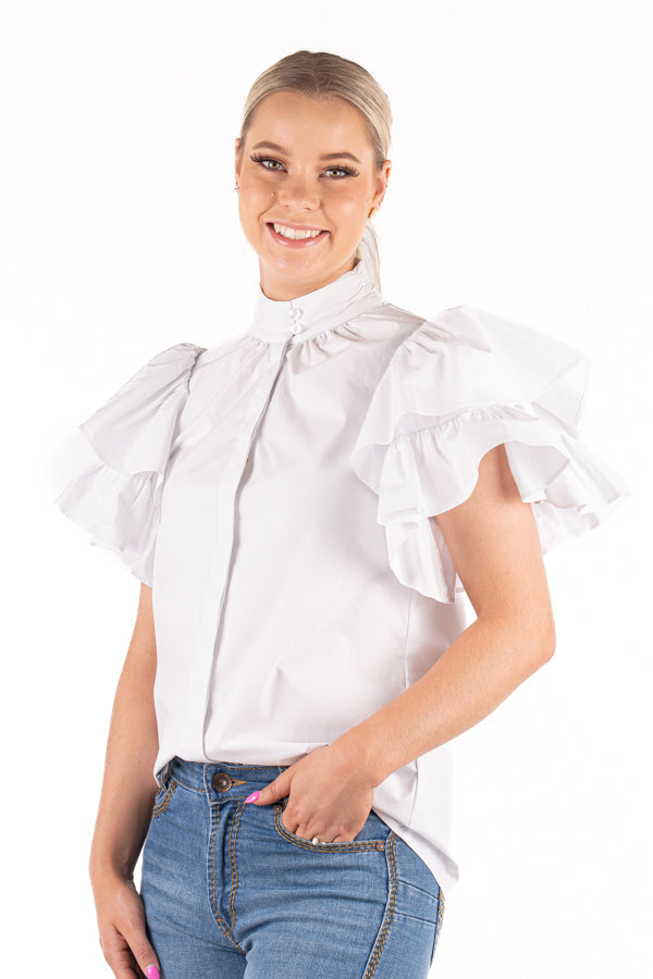 Linen Collection - LC108 White Ruffle Sleeve