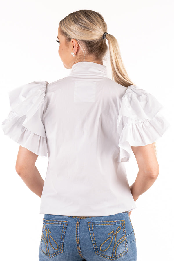 Linen Collection - LC108 White Ruffle Sleeve