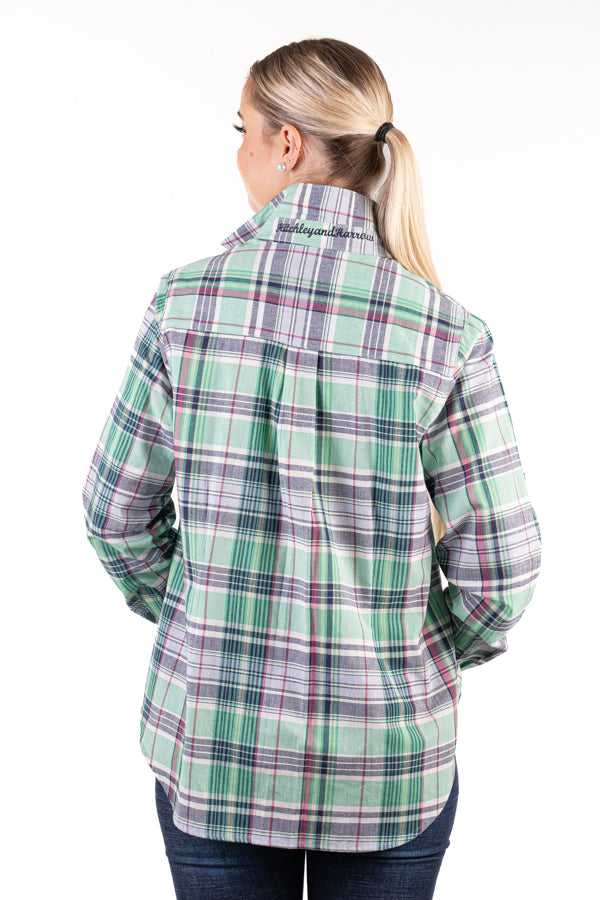 The LC Collection - LC03-2000 Emerald, Navy, & Hot Pink Linen Shirt