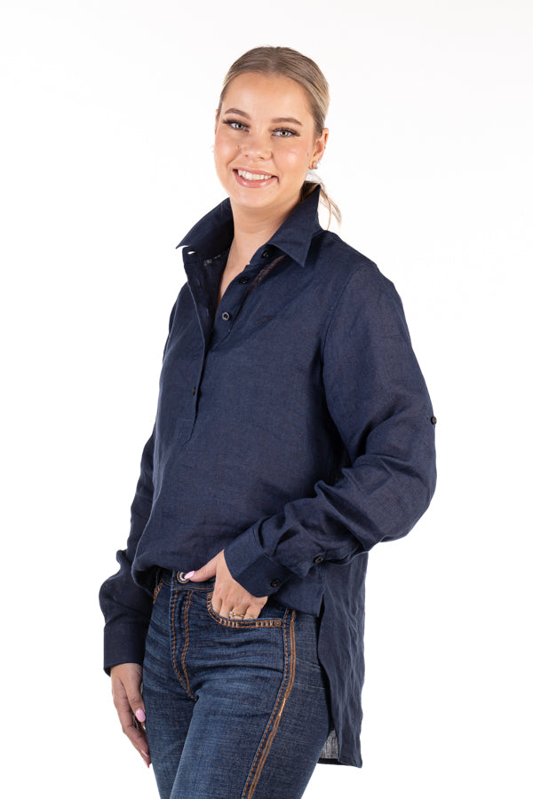 Linen Collection - LC01-2000 Navy Linen Shirt